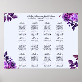 Hochzeitskarte für lila Blume. Violett Poster