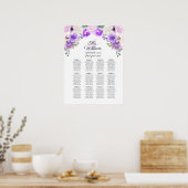 Hochzeitskarte für lila Frühlingsflora Poster (Küche)