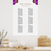 Hochzeitskarte für lila und goldene Blumen Poster (Küche)