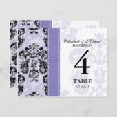 Hochzeitskarte für lila und schwarze Damaskus-Tisc Postkarte (Vorne/Hinten)