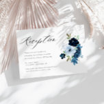 Hochzeitskarte für Marinesoldaten und hellblaue Bl RSVP Karte<br><div class="desc">hellblau und marinavische Blume für Ihre Hochzeitsfeier. Sie können den Text und die Farbe nach Ihrem eigenen Hochzeitstil anpassen.</div>