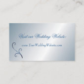 Hochzeitskarte für moderne Blue Floral Begleitkarte (Rückseite)