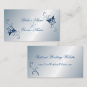 Hochzeitskarte für moderne Blue Floral Begleitkarte (Vorne/Hinten)