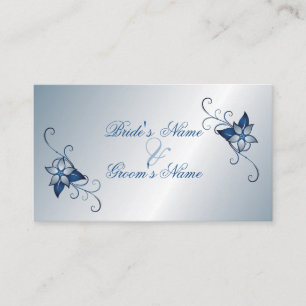 Hochzeitskarte für moderne Blue Floral Begleitkarte