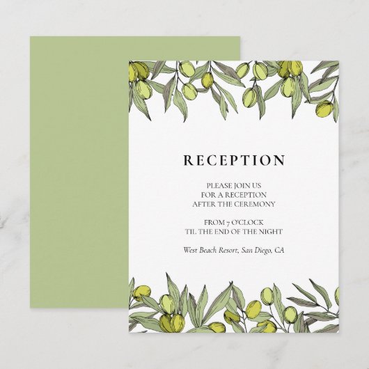 Hochzeitskarte für moderne Olivenhaine Einladung (Vorne/Hinten)