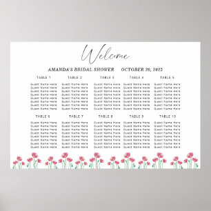 Hochzeitskarte für Mohnblumen Poster