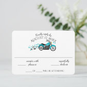 Hochzeitskarte für Motorrad und Herz RSVP Karte (Stehend Vorderseite)