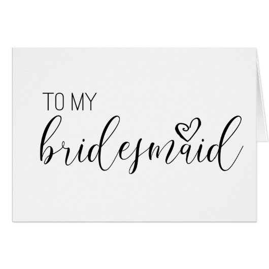 Hochzeitskarte für MY Bridesmaid (Vorderseite (Horizontal))