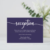 Hochzeitskarte für Navy Blue Calligraphy RSVP Karte (Stehend Vorderseite)