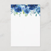 Hochzeitskarte für Navy Blue Floral Begleitkarte (Rückseite)