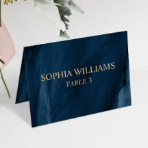 Hochzeitskarte für Navy Blue & Gold