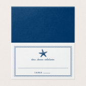 Hochzeitskarte für Navy Blue Nautical Starfish (Außenseite Aufgefaltet)