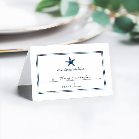 Hochzeitskarte für Navy Blue Nautical Starfish