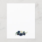 Hochzeitskarte für Navy Blue und Silver Ivory (Rückseite)