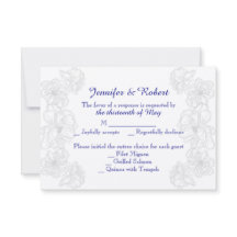 Hochzeitskarte für Navy Blue und White Floral