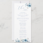 Hochzeitskarte für Navy Dusty Blue Bloom Floral Einladung (Rückseite)