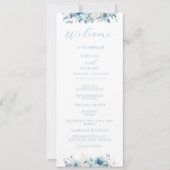 Hochzeitskarte für Navy Dusty Blue Bloom Floral Einladung (Vorderseite)