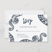 Hochzeitskarte für Navy Nautical Octopus RVSP RSVP Karte (Vorderseite)