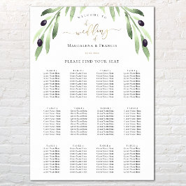 Hochzeitskarte für Olivenbäume Poster