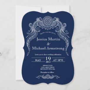 Hochzeitskarte für Paisley-Rollen Einladung