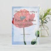 Hochzeitskarte für Red Poppy Watercolor Einladung (Stehend Vorderseite)