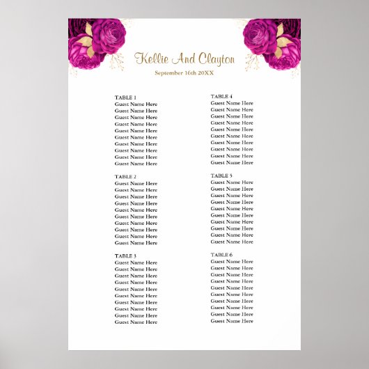 Hochzeitskarte für Rosa und Gold Poster (Vorne)