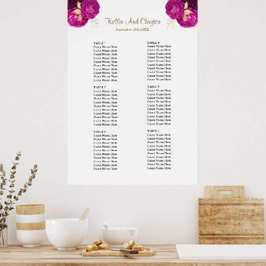 Hochzeitskarte für Rosa und Gold Poster (Küche)