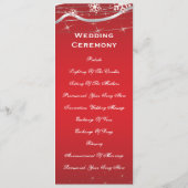 Hochzeitskarte für Rot-Silberschneeflocken Programm (Rückseite)