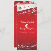 Hochzeitskarte für Rot-Silberschneeflocken Programm (Vorne/Hinten)