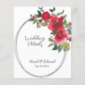 Hochzeitskarte für Rote Rose (Rückseite)