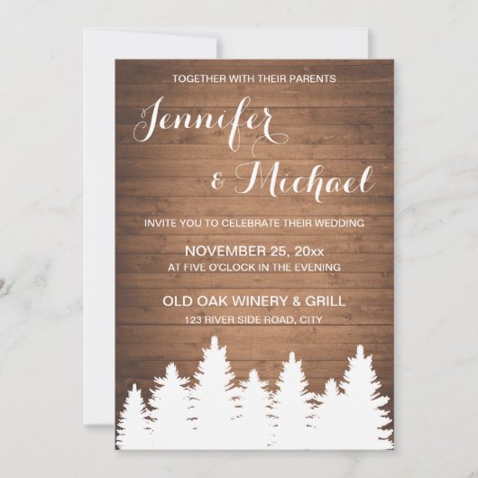 Hochzeitskarte für rustikales Waldkorn Einladung (Vorderseite)