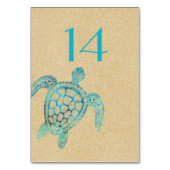 Hochzeitskarte für Sand und Schildkröte - Tischnum Tischnummer (Rückseite)