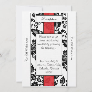 Hochzeitskarte für Schwarz/Rot-Empfang Einladung
