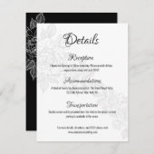 Hochzeitskarte für Schwarz und Weiß Begleitkarte (Vorne/Hinten)