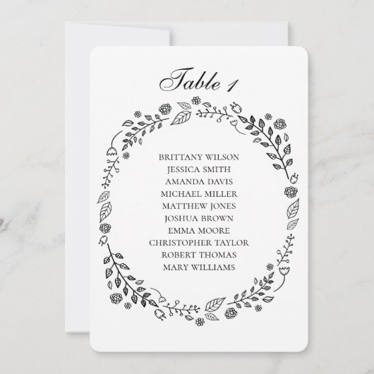 Hochzeitskarte für Schwarz-Weiß-Blume Einladung (Vorderseite)