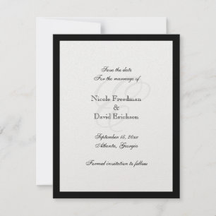 Hochzeitskarte für Schwarze Bänder Save The Date