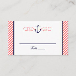 Hochzeitskarte für Seeschiffe und Korallen Platzkarte