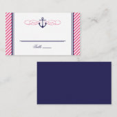 Hochzeitskarte für Seeschiffe und rosafarbene Anke Platzkarte (Vorne/Hinten)