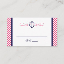 Hochzeitskarte für Seeschiffe und rosafarbene Anke Platzkarte