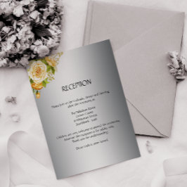 Hochzeitskarte für Silber und Gelb Rosen Begleitkarte