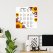 Hochzeitskarte für Sonnenblumen | 35 x 35 Zoll. Gr Poster (Heimbüro)