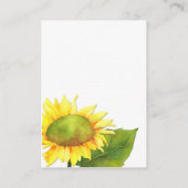 Hochzeitskarte für Sonnenblumen Begleitkarte (Rückseite)