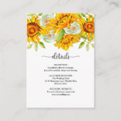 Hochzeitskarte für Sonnenblumen Begleitkarte (Vorderseite)