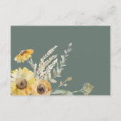Hochzeitskarte für Sonnenblumen Begleitkarte (Rückseite)
