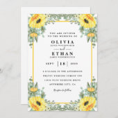 Hochzeitskarte für Sonnenblumen Einladung (Vorne/Hinten)