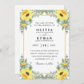 Hochzeitskarte für Sonnenblumen Einladung (Vorne/Hinten)