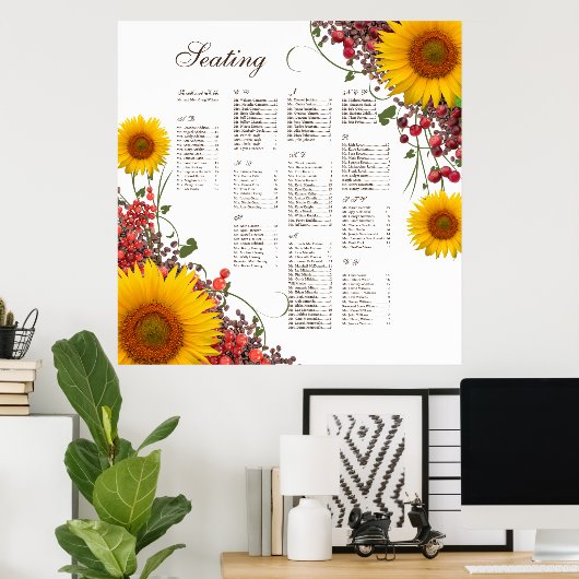 Hochzeitskarte für Sonnenblumen Poster (Heimbüro)