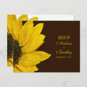 Hochzeitskarte für Sonnenblumen RSVP Karte (Vorne/Hinten)