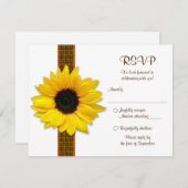 Hochzeitskarte für Sonnenblumen RSVP Karte (Vorne/Hinten)