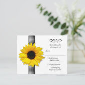 Hochzeitskarte für Sonnenblumen RSVP Karte (Stehend Vorderseite)